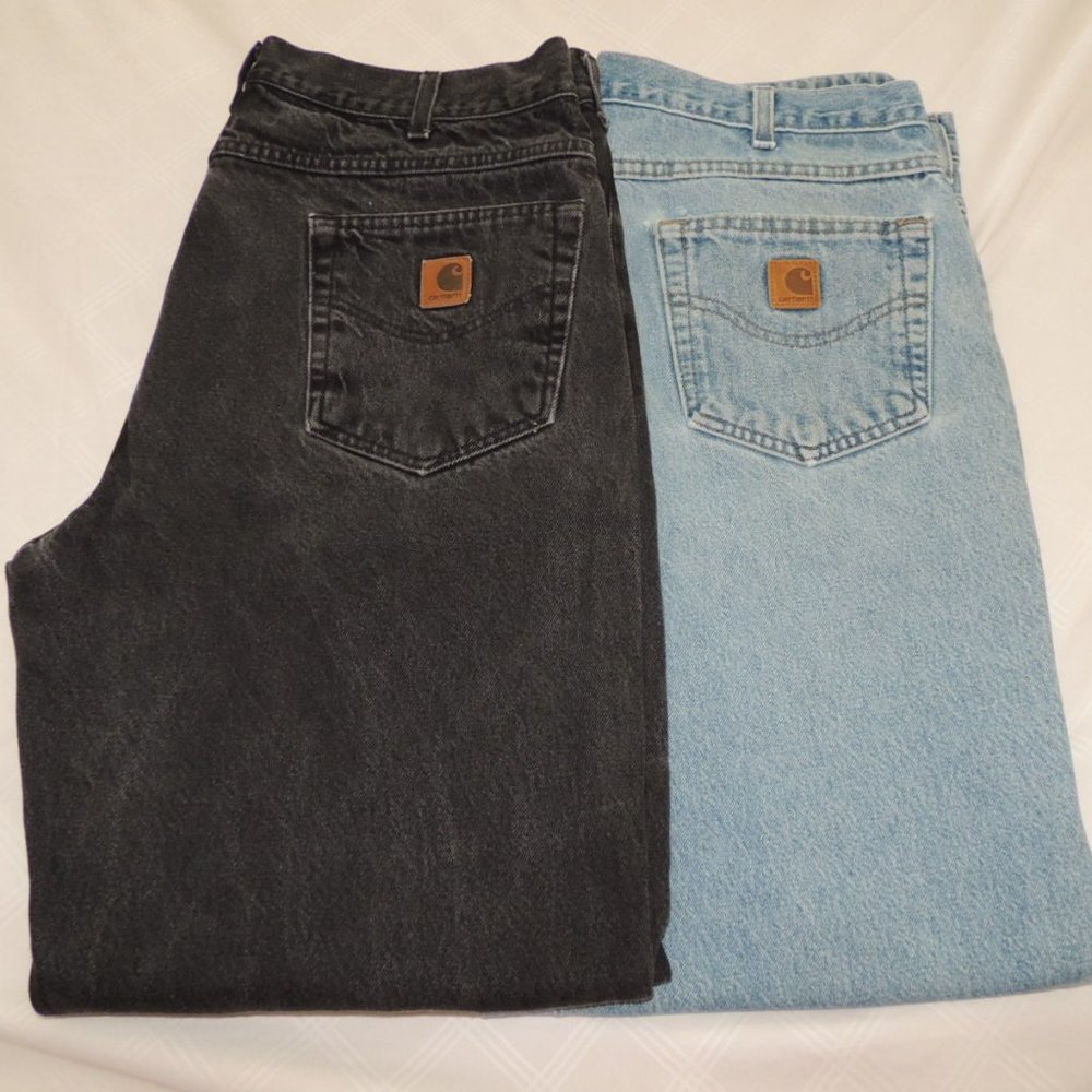 LOT OF 2 CARHARTT DENIM JEAN PANTS 38 x 34